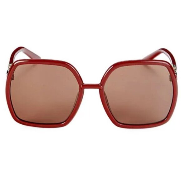 GUCCI Oversized Square Mauve Burgundy Large Designer Sunglasses - Picture 13 of 15